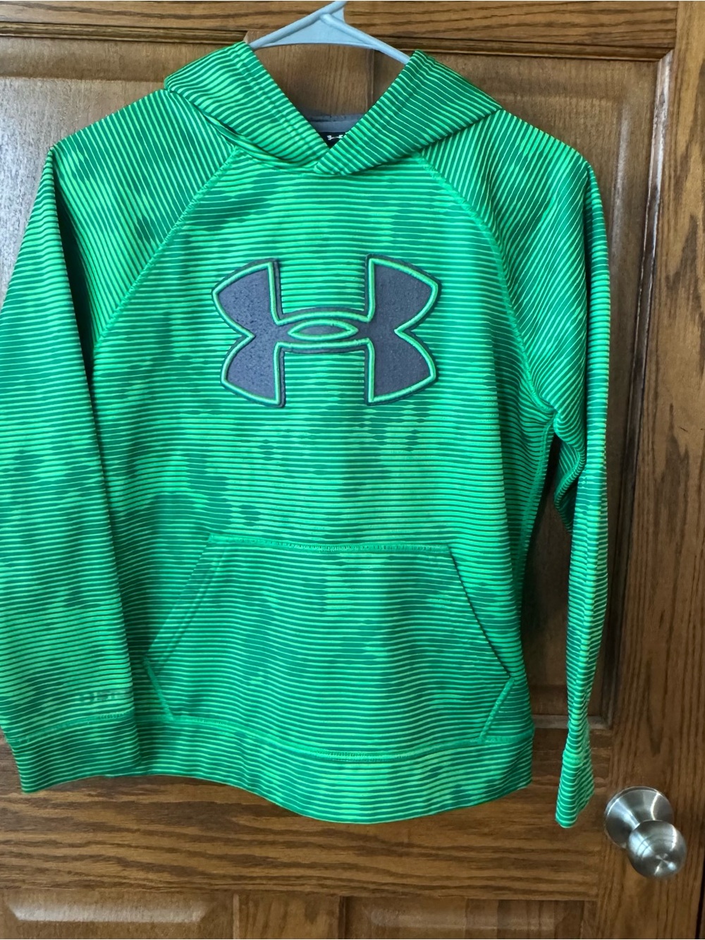 Under Armour Neon Green Striped Pullover Hoodie